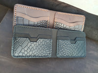 Crocodile embossed wallet cow leather