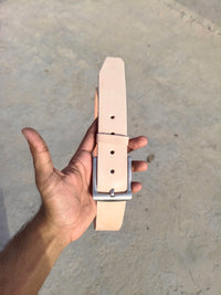 Veg belt strap cow 4mm×38mm×45 inch with holes and loop ( without buckle)