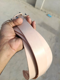 Veg belt strap cow 4mm×38mm×45 inch with holes and loop ( without buckle)