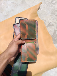 Hand dye goat veg leather wallet for colour details (+92 324 4380611 )