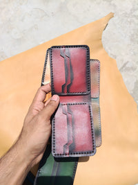Hand dye goat veg leather wallet for colour details (+92 324 4380611 )