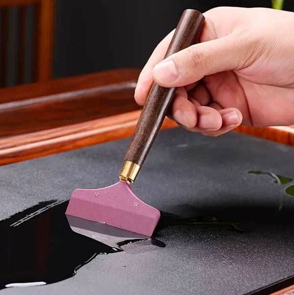 Glue applier wooden handle metal structure wiper ebony wood