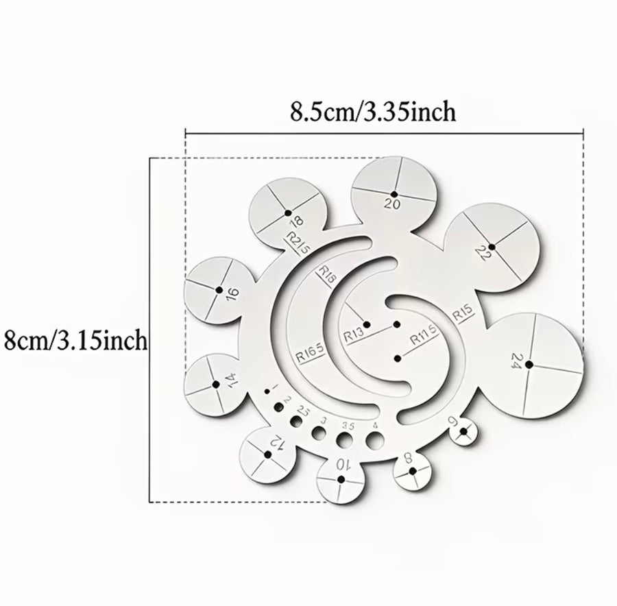 Corner cutting stencil with degree writing on it stainless steel made
