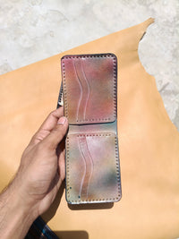 Hand dye goat veg leather wallet for colour details (+92 324 4380611 )