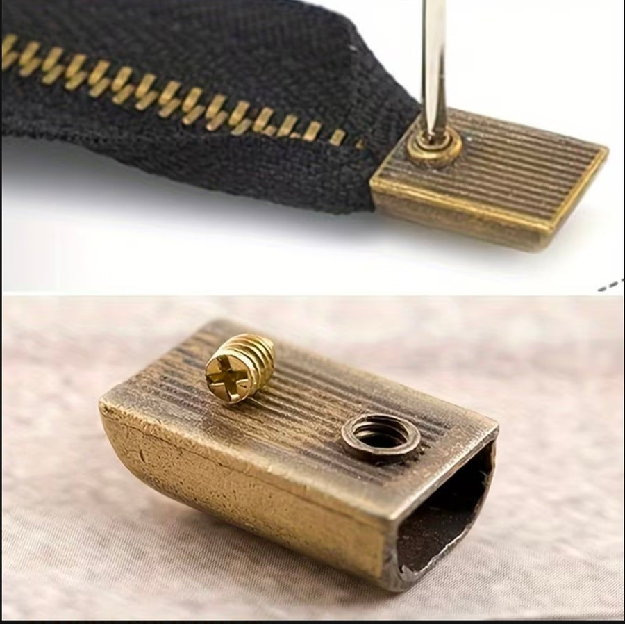 Zip stopper with screw alloy made